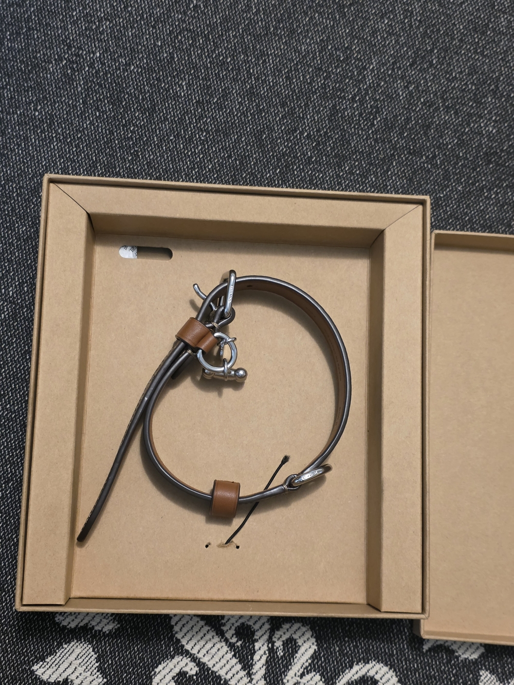Coach Brown and Tan Leather Dog Collar with Silver Hardware